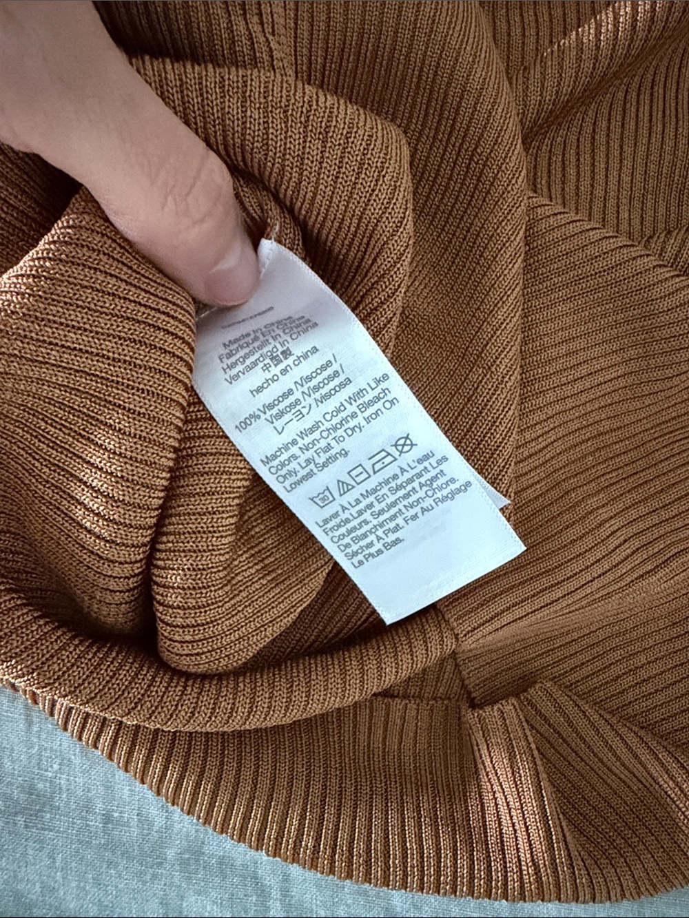 Madewell Ribbed Square-Neck Tank Top in Brown - Picture 4 of 5